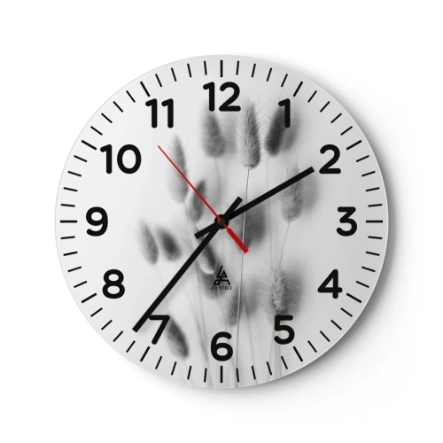 Väggklocka - Klocka på glas - Fluffigt gräs - 40x40 cm