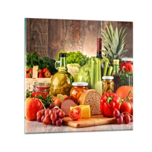 Glastavla - Bild på glas - Rökt, ugnstekt, marinerad - 70x70 cm