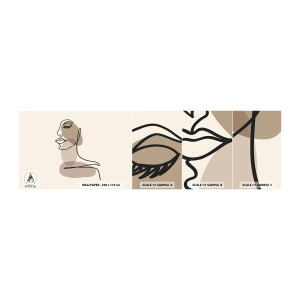 Fototapet Prov Standard Eco - Lyssnar på sig själv - Abstraktion, Kvinnans ansikte, Grafik - 100x30 cm