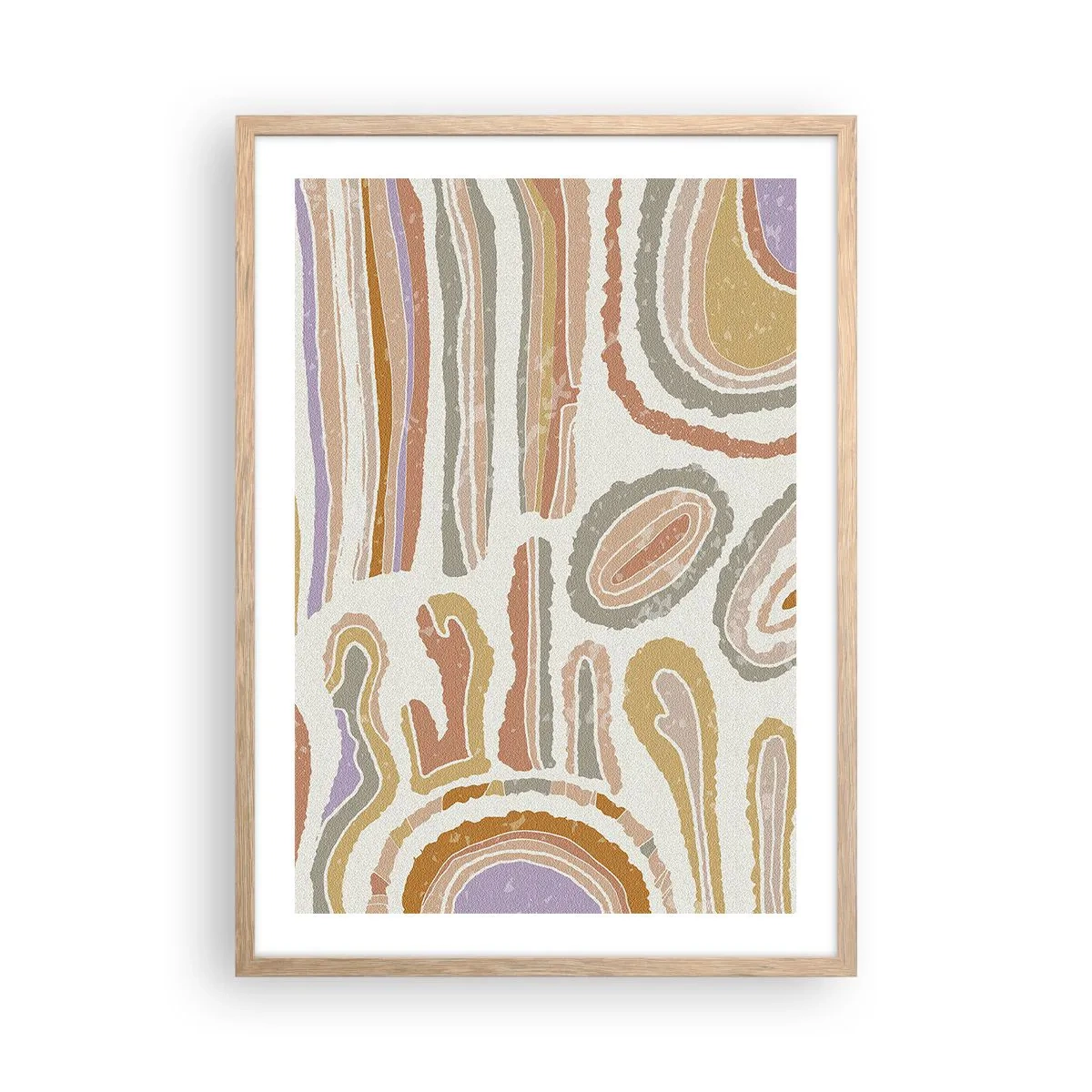 Affisch i ram av ljusek - Färgglada tvärsnitt - 50x70 cm