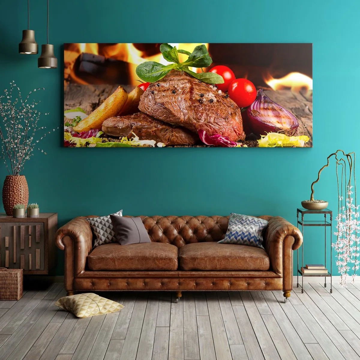 Canvastavla - Bild på duk - Framtrollad med glöd - 100x40 cm