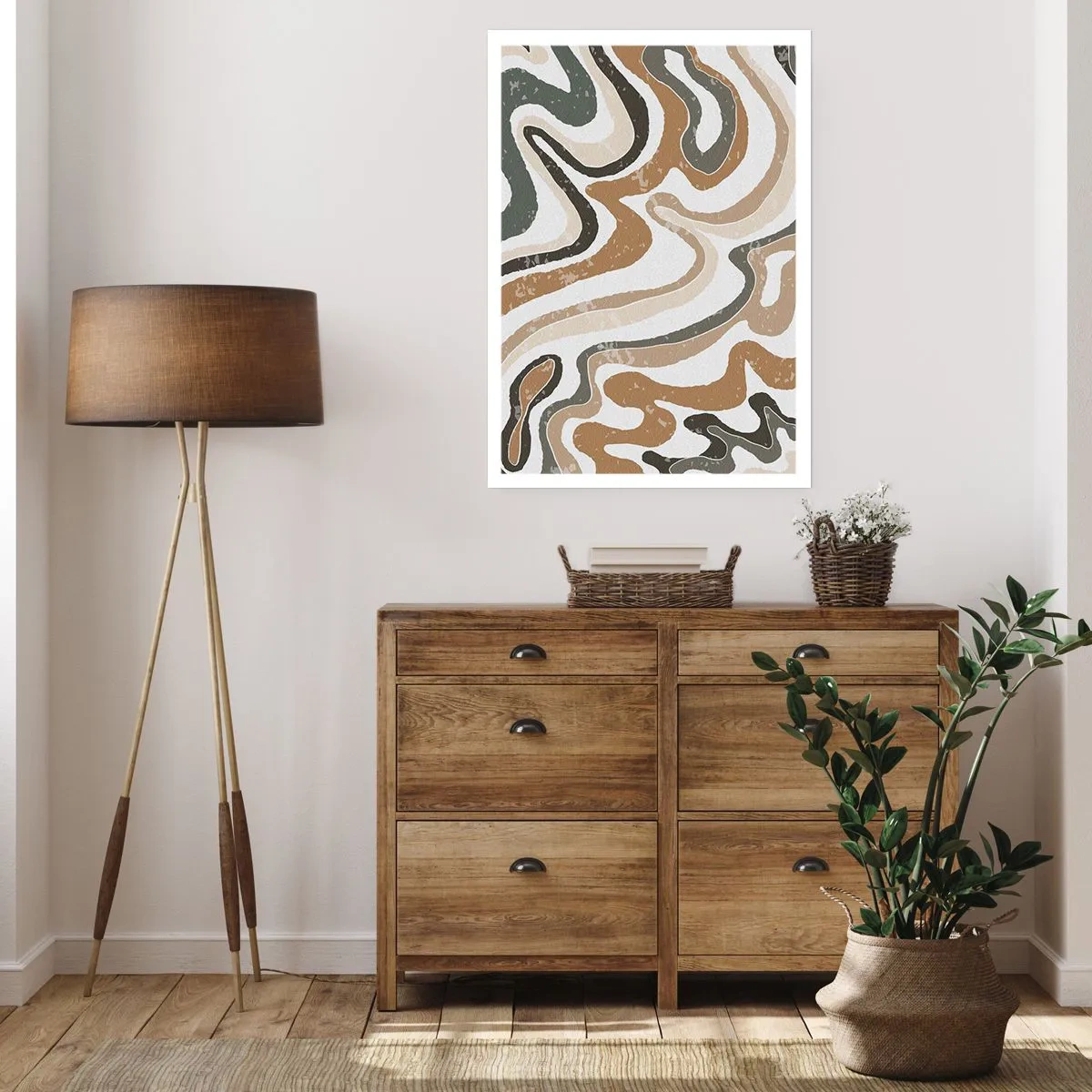Affisch - Meandrar av jordnära färger - 61x91 cm