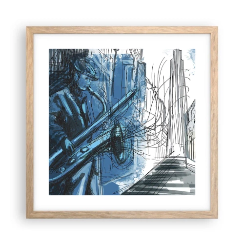 Affisch i ram av ljusek - Stadsrapsodi - 40x40 cm