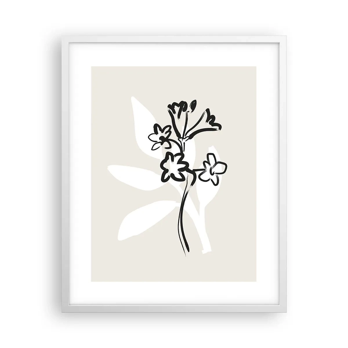 Affisch i vit ram - Skiss till ett herbarium - 40x50 cm