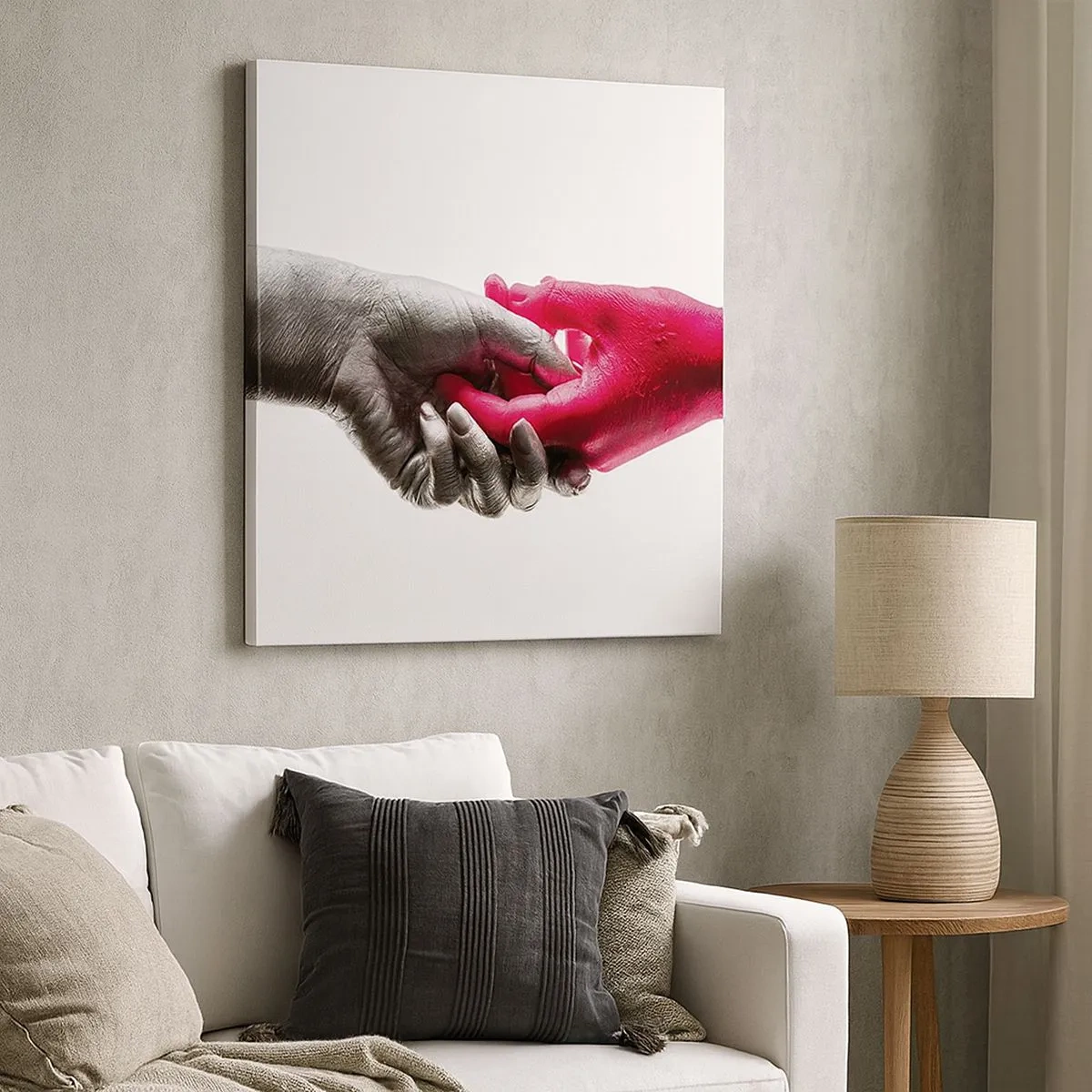 Canvastavla - Bild på duk - Tillsammans, dock annorlunda - 30x30 cm