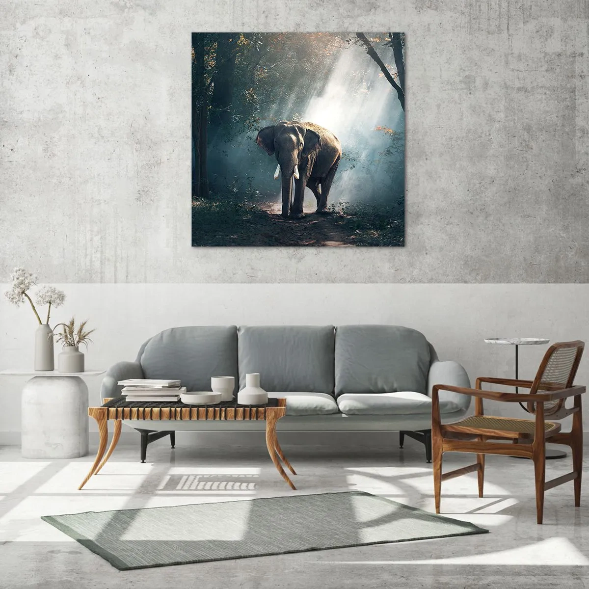 Glastavla - Bild på glas - Lugn promenad - 40x40 cm