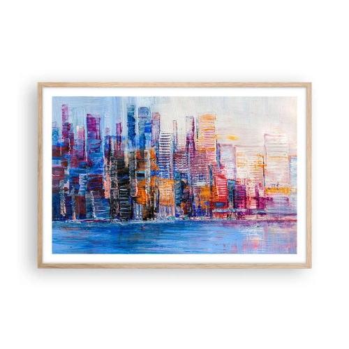 Affisch i ram av ljusek - En glädjefylld metropol - 91x61 cm
