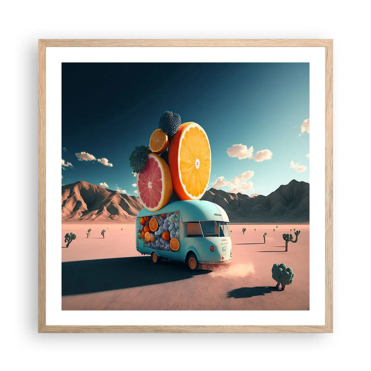 Affisch i ram av ljusek - En smak av semester - 60x60 cm