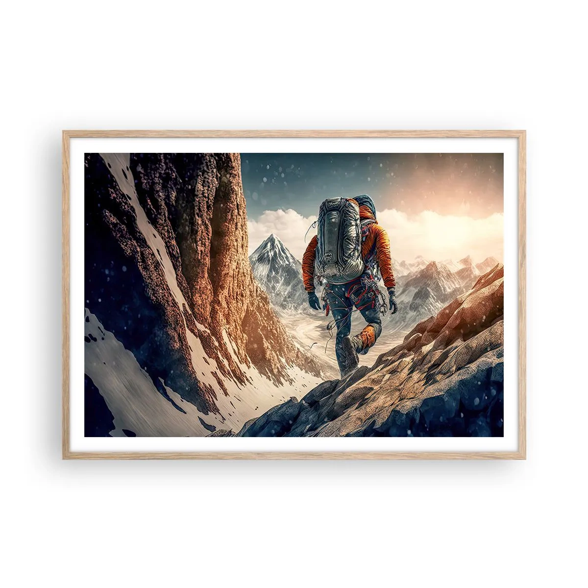 Affisch i ram av ljusek - Ensam krigare - 100x70 cm