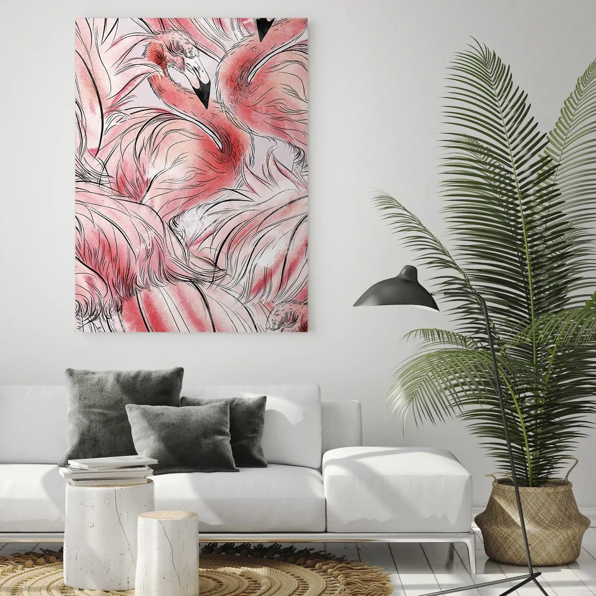 Glastavla - Bild på glas - Fåglarnas corps de ballet - 80x120 cm