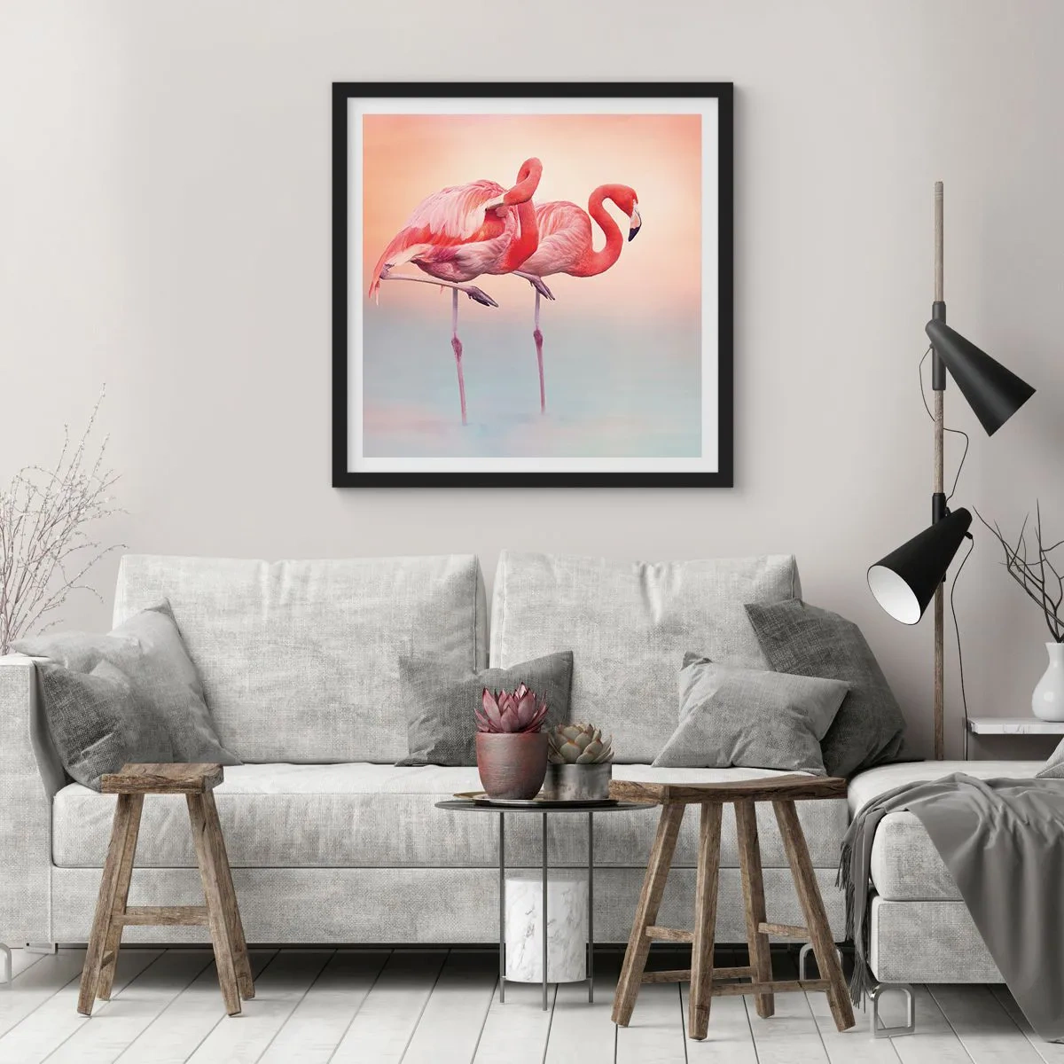 Affisch i svart ram - I solnedgångens färg - 40x40 cm