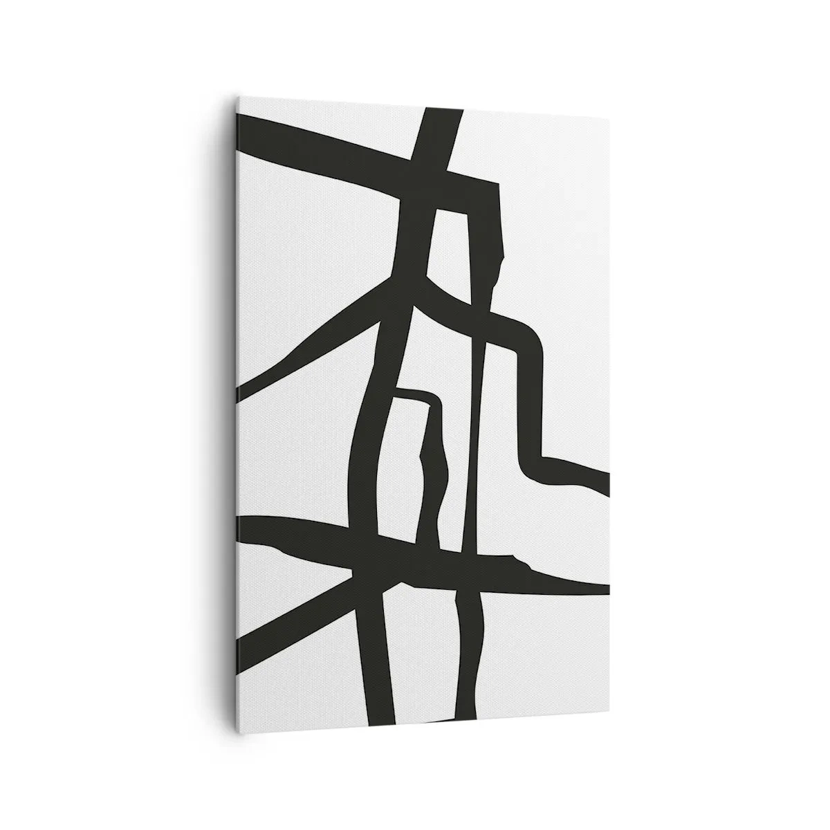Canvastavla - Bild på duk - Svartvit konstruktion - 80x120 cm