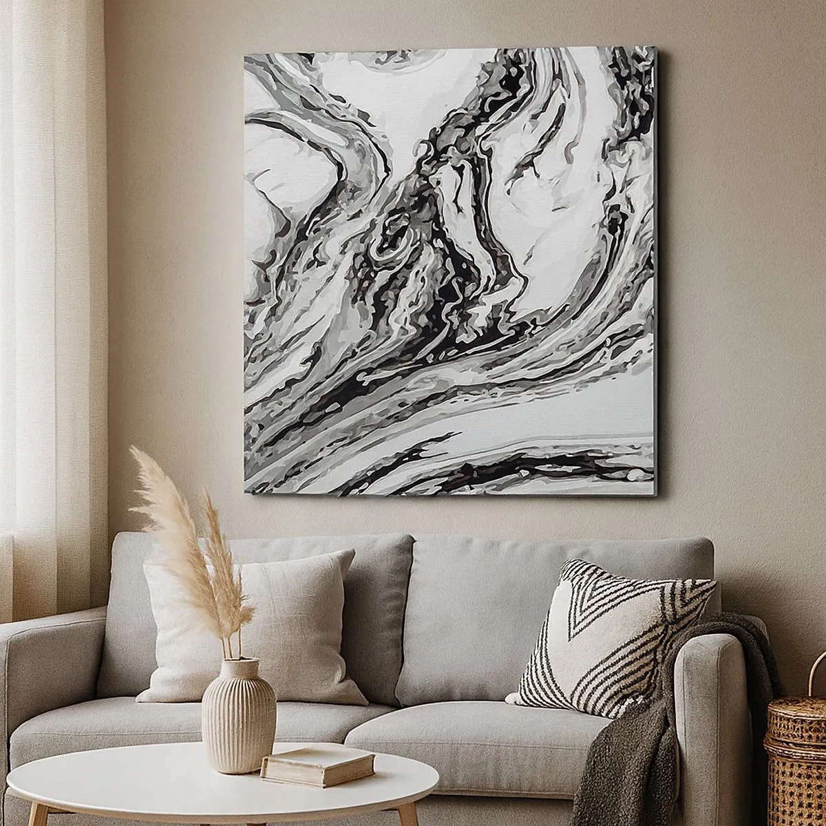 Canvastavla - Bild på duk - I början var det kaos - 30x30 cm