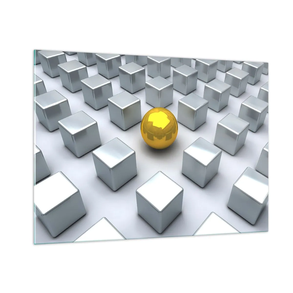 Glastavla - Bild på glas - Varför jag? Geometrisk komposition - 100x70 cm