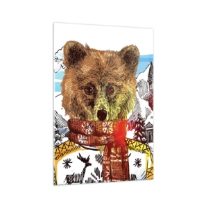 Glastavla - Bild på glas - Björnens koja - 70x100 cm