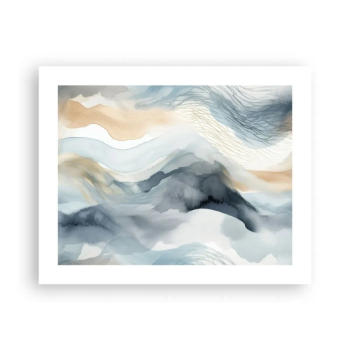 Affisch - Snöig och dimmig abstraktion - 50x40 cm