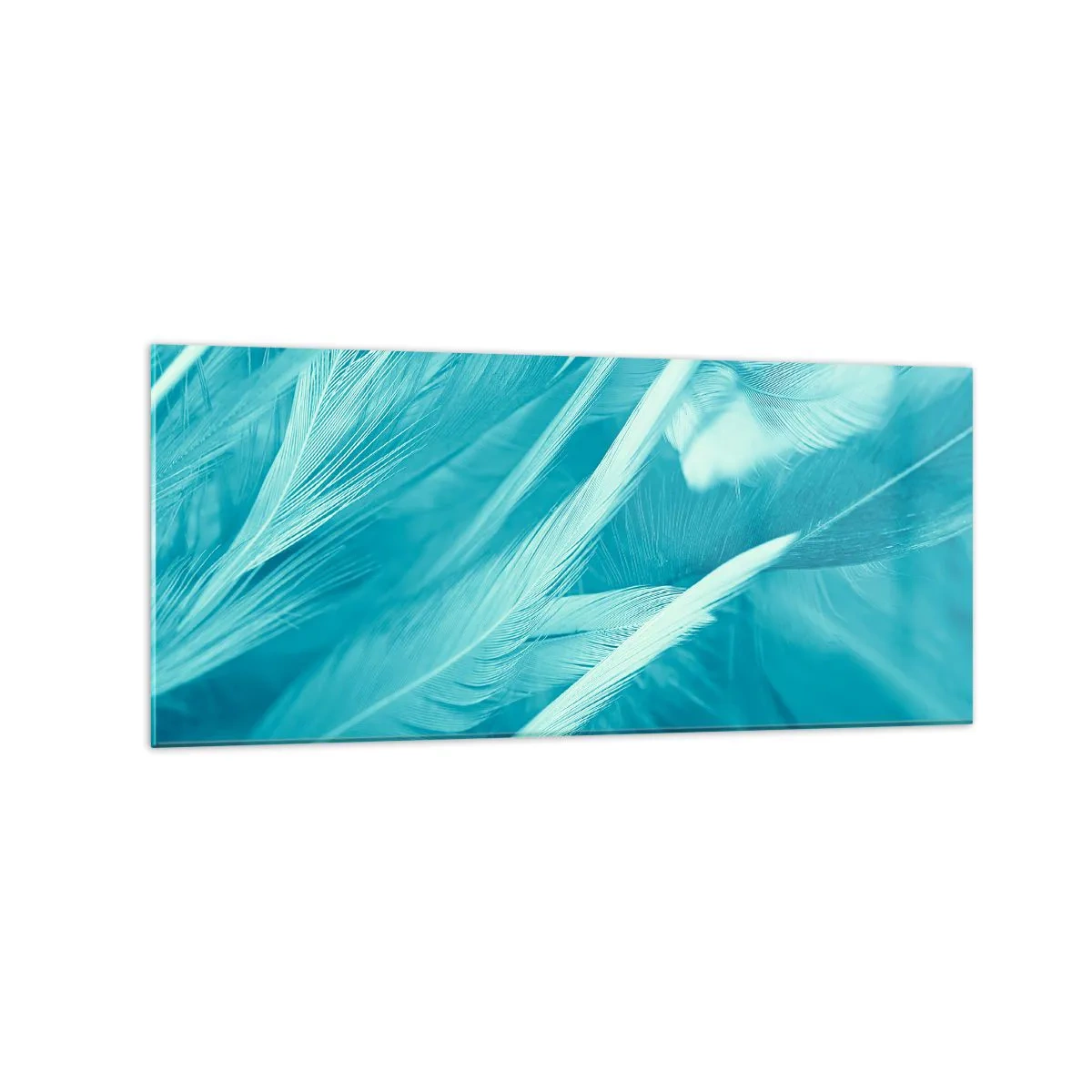 Glastavla - Bild på glas - Drunkna i dun - 120x50 cm