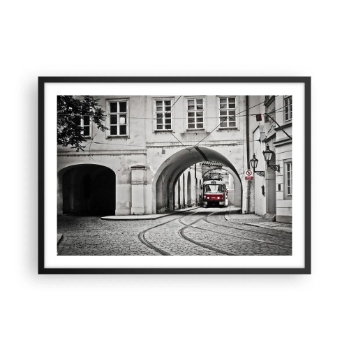 Affisch i svart ram - Genom stadens labyrint - 70x50 cm