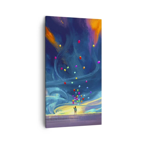 Canvastavla - Bild på duk - Blå vind - 45x80 cm