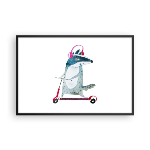 Affisch i svart ram - Grävlingens glädje - 91x61 cm