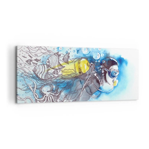 Canvastavla - Bild på duk - Det stora blåa - 100x40 cm