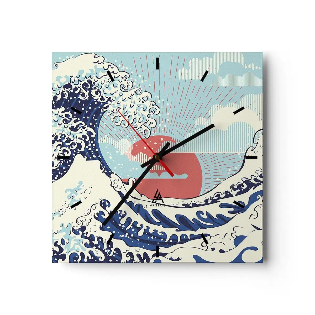 Väggklocka - Klocka på glas - Ur japanska inspirationer - 30x30 cm