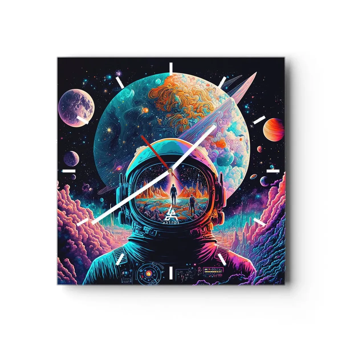 Väggklocka - Klocka på glas - Filosofer har aldrig drömt - 40x40 cm