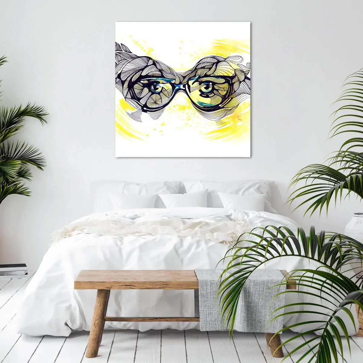 Canvastavla - Bild på duk - Genom blåa glasögon - 70x70 cm