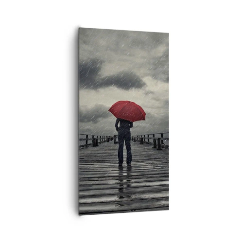 Canvastavla - Bild på duk - Det gör inget att det regnar - 65x120 cm