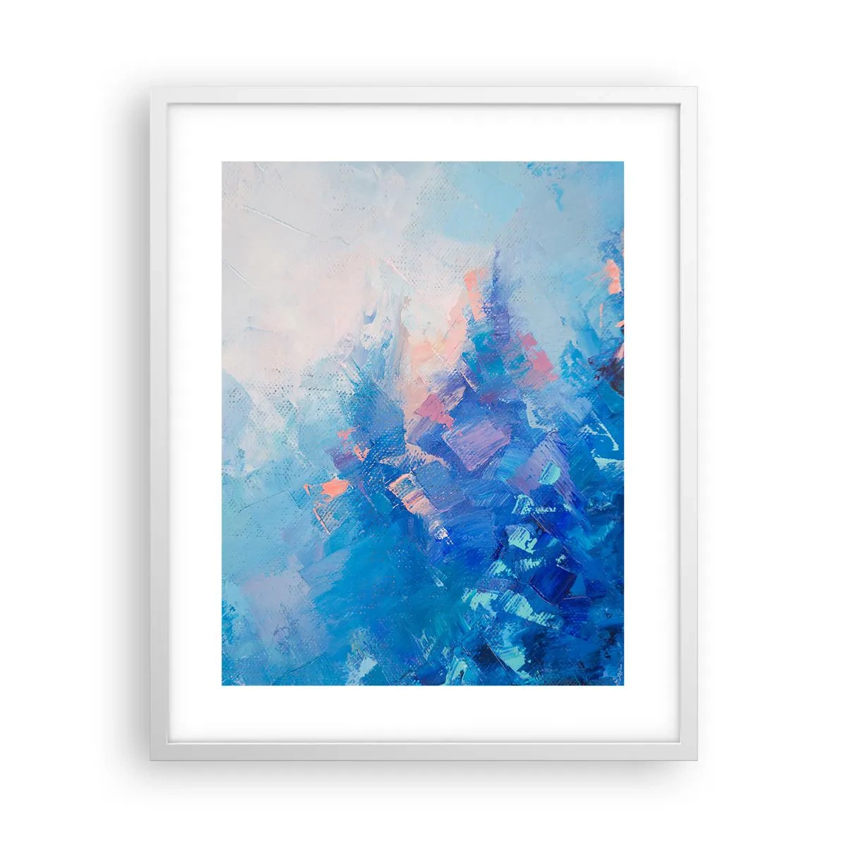 Affisch i vit ram - Vinterabstraktion - 40x50 cm