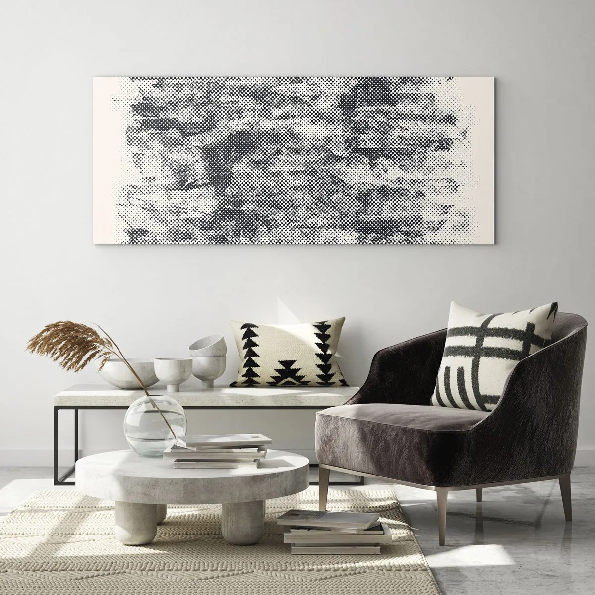 Glastavla - Bild på glas - Dimmig komposition - 120x50 cm