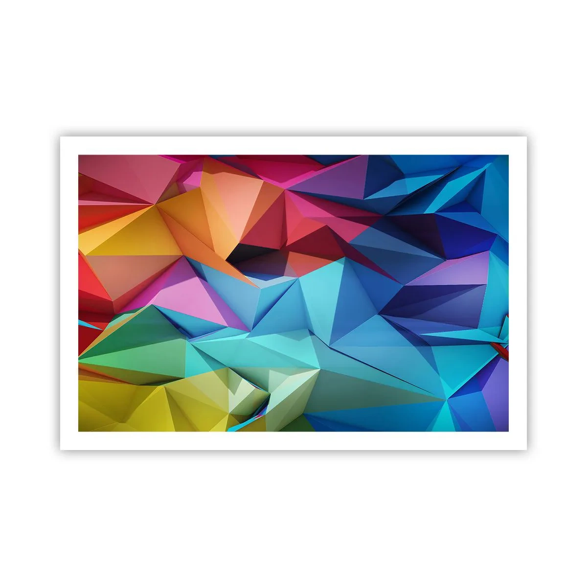 Affisch - Regnbågsorigami - 91x61 cm
