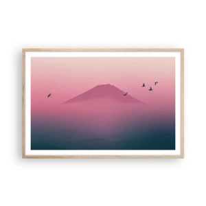 Affisch i ram av ljusek - Vandrare över molnen - 91x61 cm