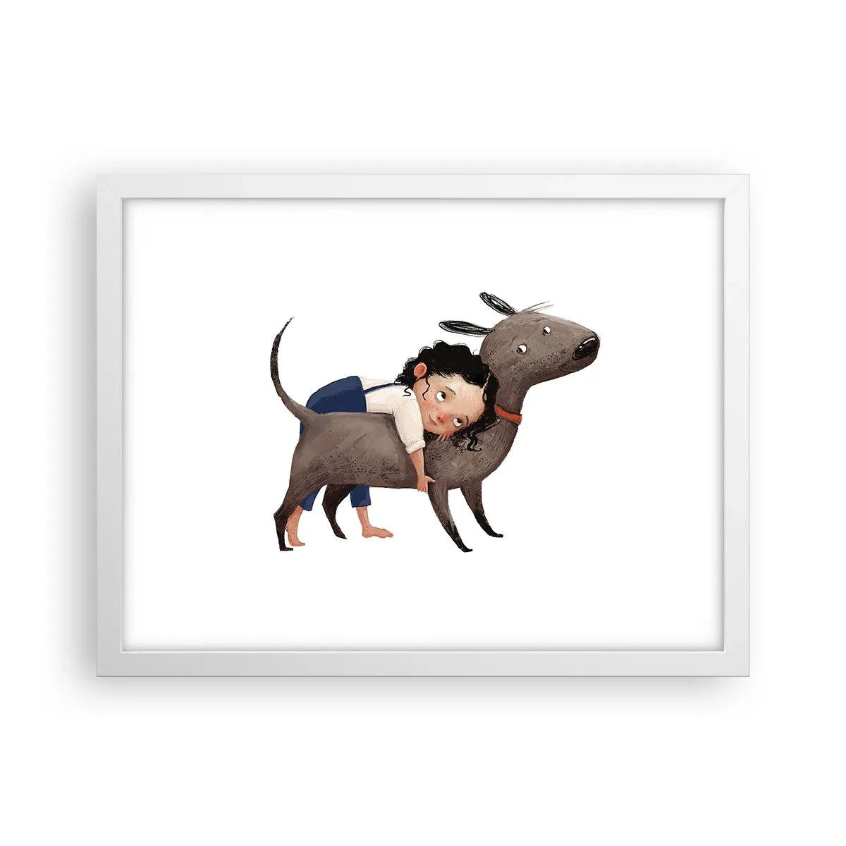 Affisch i vit ram - Bästa vänner - 40x30 cm