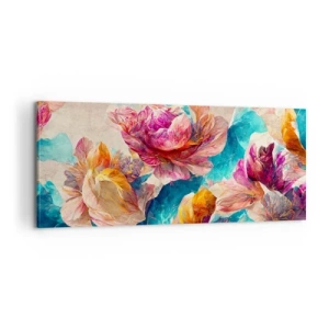 Canvastavla - Bild på duk - Den färgsprakande prakten hos en bukett - 100x40 cm