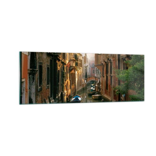 Glastavla - Bild på glas - På en gränd i Venedig - 140x50 cm