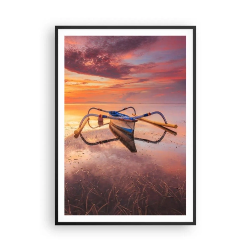 Affisch i svart ram - Tropiska kvällens lugn - 70x100 cm