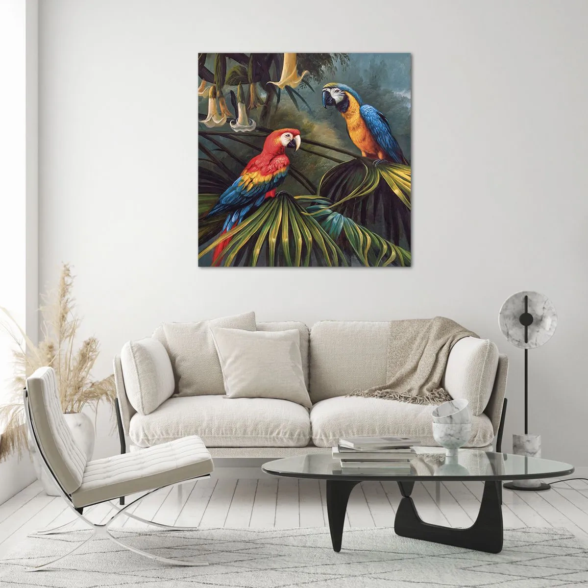 Glastavla - Bild på glas - Romantiken i tropikerna - 40x40 cm