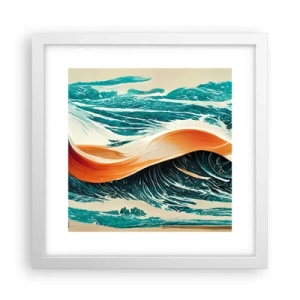 Affisch i vit ram - Surfarens dröm - 30x30 cm