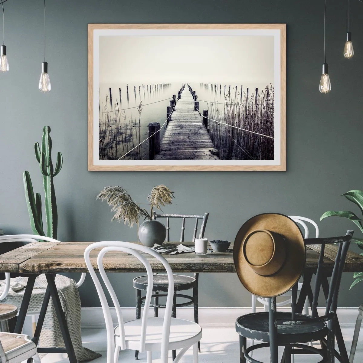 Affisch i ram av ljusek - Fördjupa dig i frid - 50x40 cm