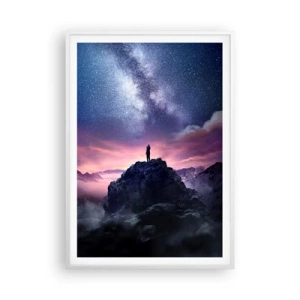 Affisch i vit ram - Och han kände livet - 70x100 cm