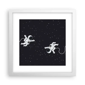 Affisch i vit ram - Rymddans - 30x30 cm