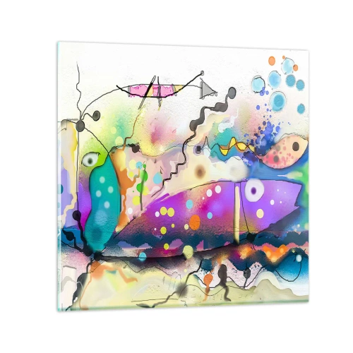 Glastavla - Bild på glas - Det saknas ord! - 70x70 cm