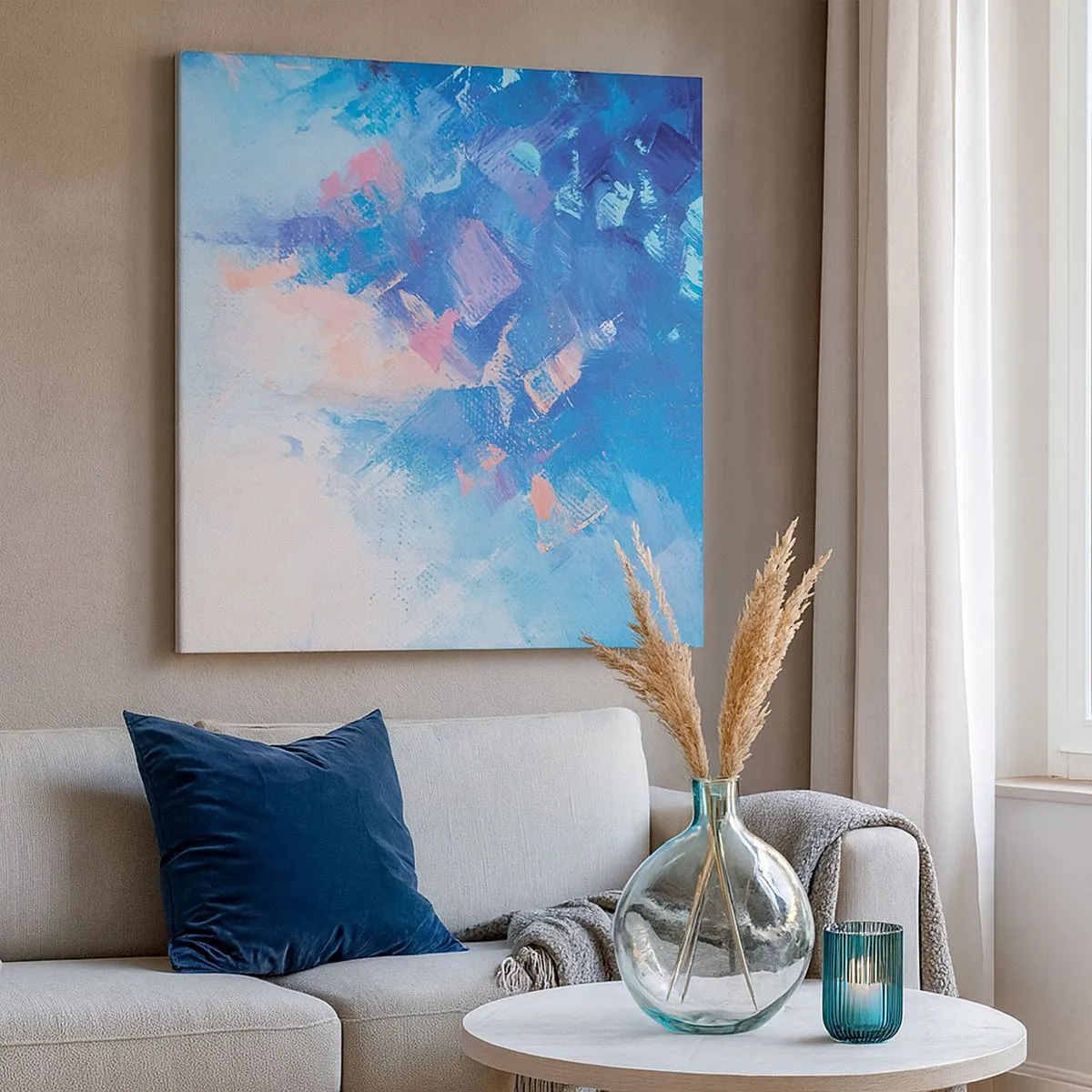 Canvastavla - Bild på duk - Vinterabstraktion - 30x30 cm