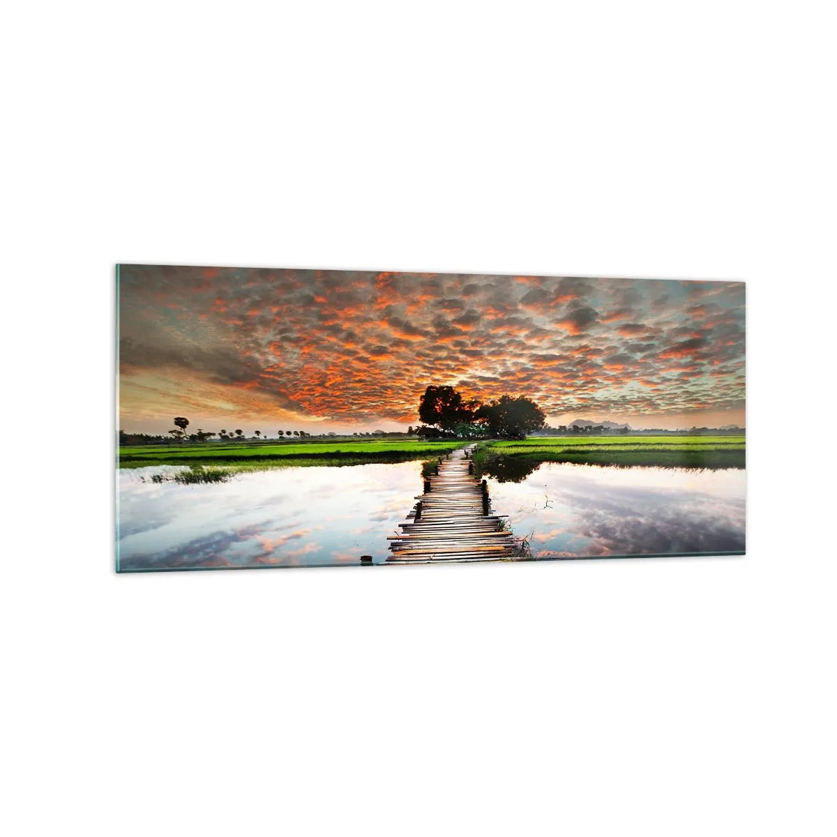 Glastavla - Bild på glas - Fäll ut armarna - andas  - 120x50 cm