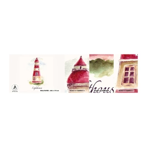 Provbit av självhäftande fototapet Deluxe Sticker - Det är alltid något väder - Fyr, Seaside, Hav - 100x30 cm