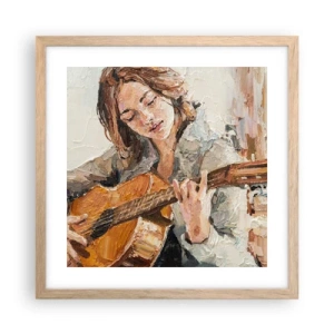 Affisch i ram av ljusek - Konsert för gitarr och en flickas hjärta - 40x40 cm