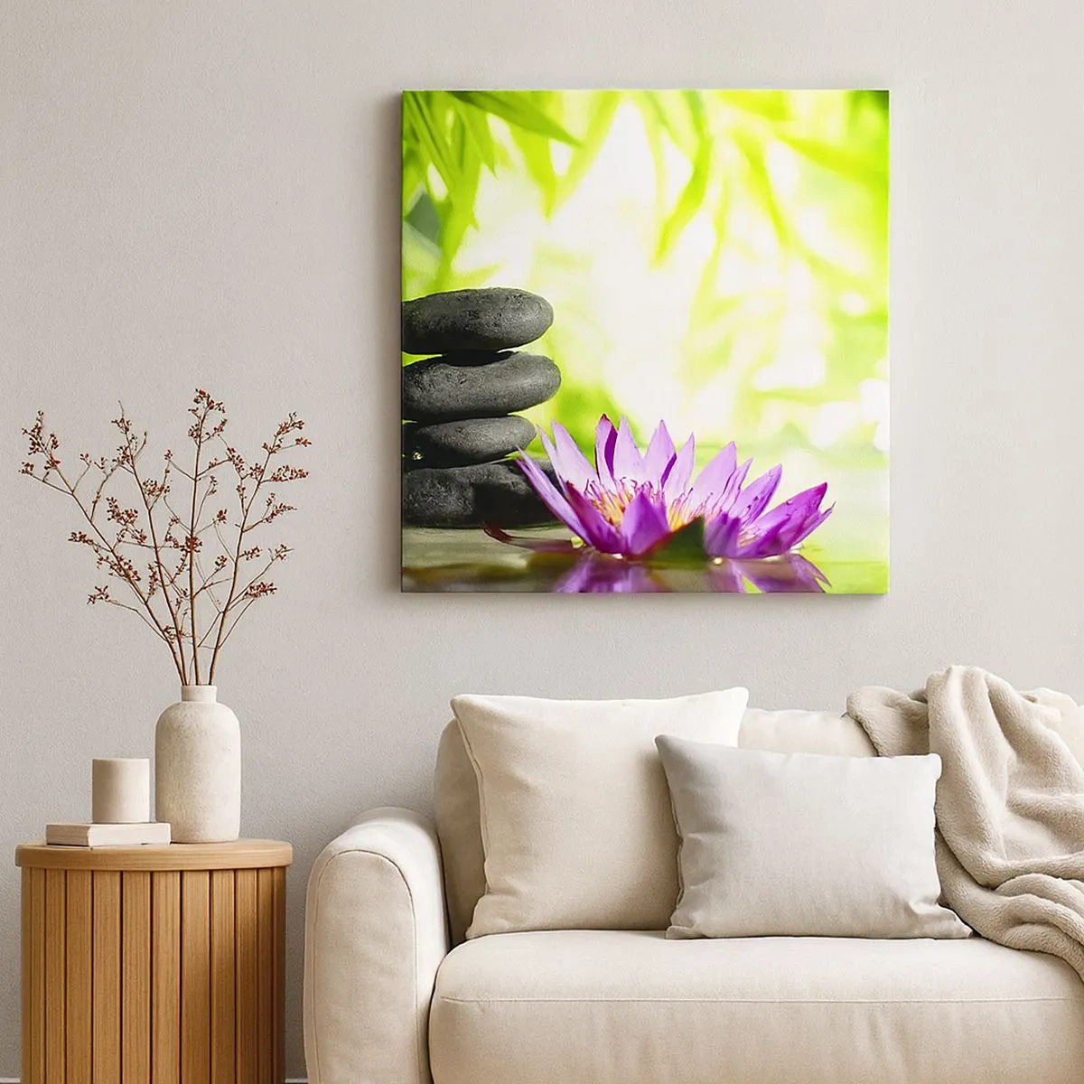 Canvastavla - Bild på duk - I en bambushage - 30x30 cm