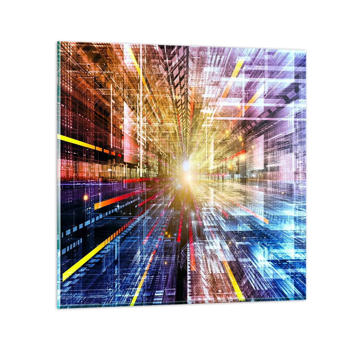 Glastavla - Bild på glas - Ljuskorridor - 40x40 cm