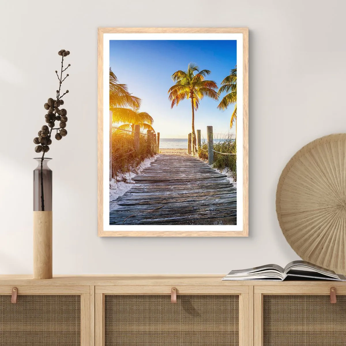 Affisch i ram av ljusek - Raka vägen till paradiset - 50x70 cm